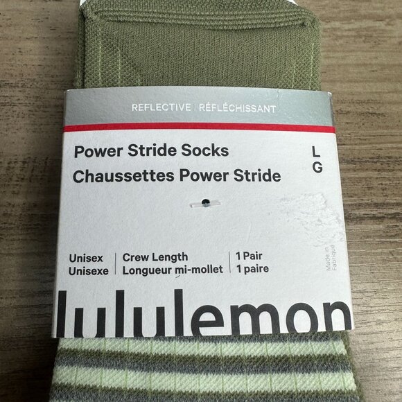 NWT Lululemon Unisex Power Stride Crew Socks *Reflective Size Large (ELIX/BALF) - Picture 4 of 16